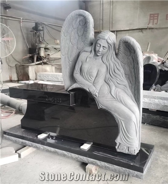 Chinese Black Angel Monuments Headstone and Tombstone