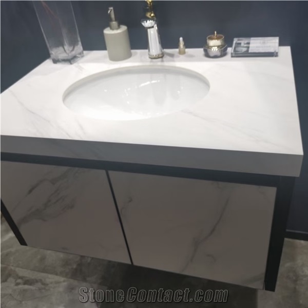 Sintered Stone Calacatta White Bathroom Vanity Tops