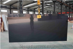 Absolutely Pure Black Quartz Slabs for Kitchentop