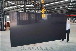 Absolutely Pure Black Quartz Slabs for Kitchentop