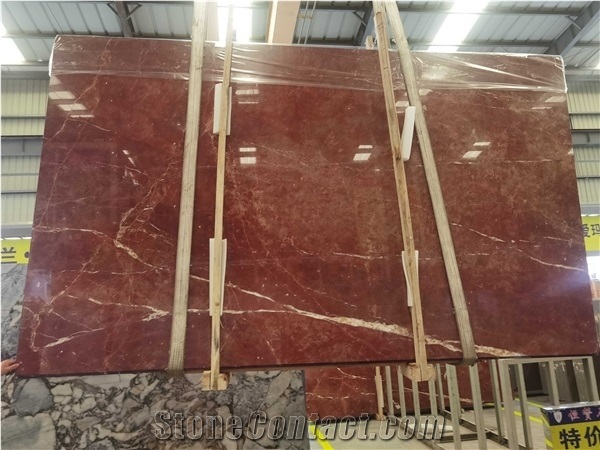 Rose Red Marble Slabs for Flooring Tiles and Walling Tiles