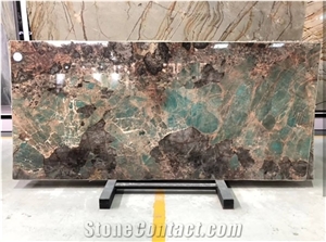 Amazon Green Quartzite Luxury Kitchen Model Countertops