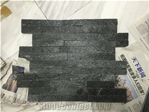 Black Quartz Cultured Stone Thin Veneer New Style Cladding