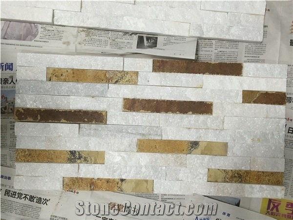 China White Quartzite Cultured Stone Veneer Wall Decor