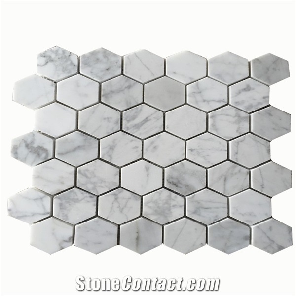 Eastern White Marble Mosaic Tile for Bathroom Design