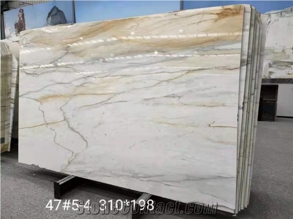 Import Carrara Gold Marble Slabs White Stone
