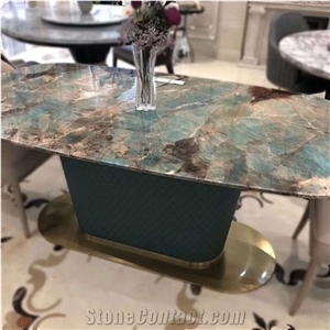 Luxury Polished Amazon Green Quartzite Table Top