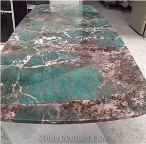 Luxury Polished Amazon Green Quartzite Table Top