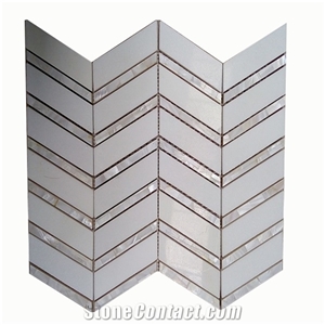 White Grey Marble Polished Mixed Color Mosaic Tile