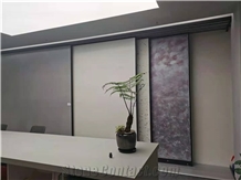Porcelain Sliding Display Rack In Tile Showroom