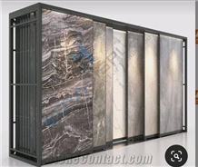 Sliding Tile And Stone Sample Display Rack In Showroom