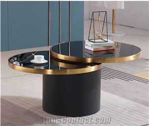 Luxury Furniture Modern Beige Travertine Center Table