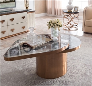 Modern White Marble Living Room Center Table