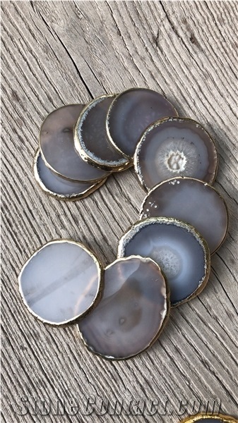 Natural Mable Stone Slices Agate Coaster