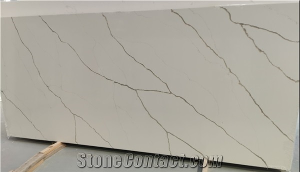 Calacatta White Series Quartz Stone Gs6121 for Countertop