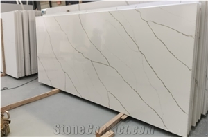 Calacatta White Series Quartz Stone Gs6121 for Countertop