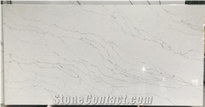 White Quartz Slabs Gs6130 for Kitchen/Bathroom Countertop