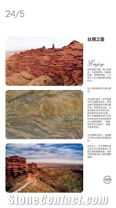 Brazil Natural Silk Road Quartzite Polished Big Slabs
