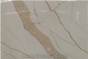 Calacatta Gold Artificial Stone Quartz Polished Slabs &Tiles