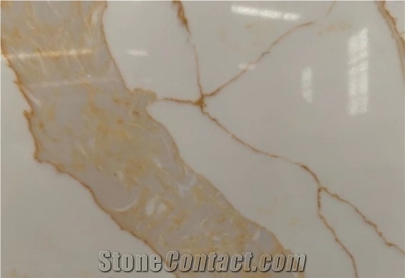 Calacatta Gold Artificial Stone Quartz Polished Slabs &Tiles