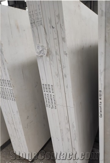 Calacatta White Artificial Stone Quartz Polished Wall Slabs