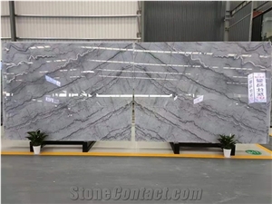 China Bruce Grey Marble Polished Wall Cladding Slabs