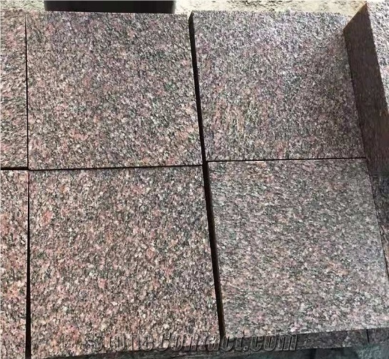 China G354 Marshal Red Granite Flamed Cube Stone Pavers