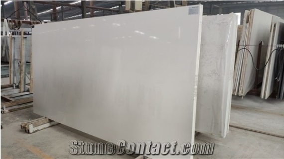 China White Artificial Stone Quartz Polished Big Slabs