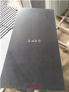 Chinese Hainan Black Basalt Honed Wall Slabs & Floor Tiles