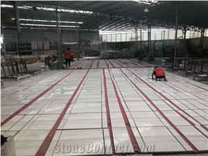 Chinese White Wood Grain Marble Polished Floor Tiles