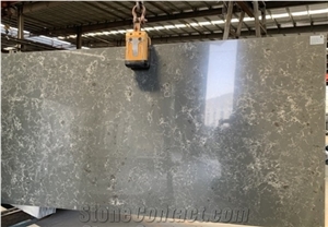 Dark Grey Artificial Stone Quartz Polished Slabs & Tiles