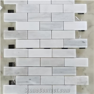 Oriental White Marble Mosaic Bathroom Floor Tile