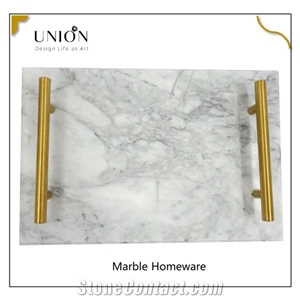 2021 New Design Marble Tray Jewelry Plate with Handles