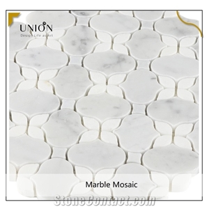Besdor Italian Bianco Carrara White Flower Design Art Mosaic