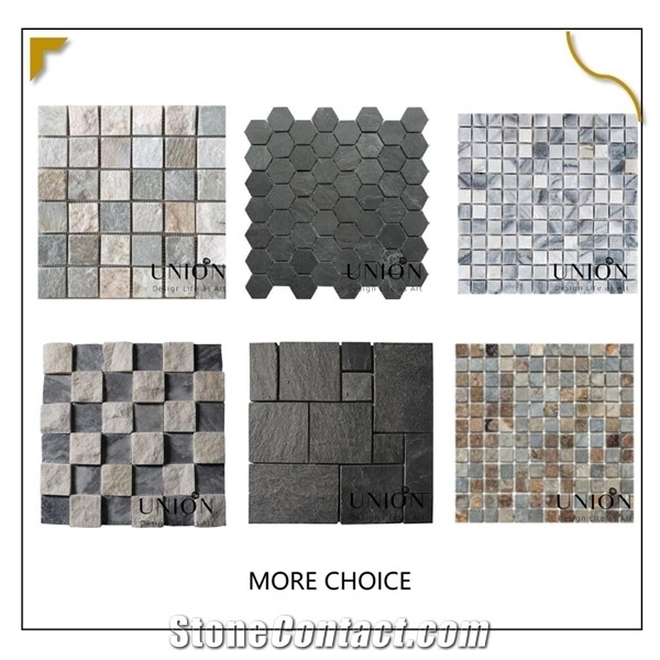 China Manufacturer Brown Square Stone Mosaic Tiles Decora