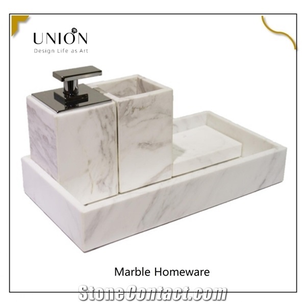 China Supply Marble Texture Polyresin Bathroom Accessories