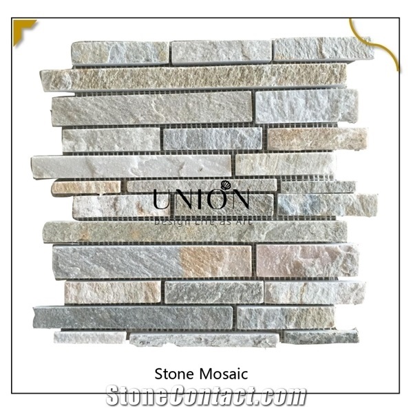 Classical Style Factory Offer Natural Slate Floor Mosaic