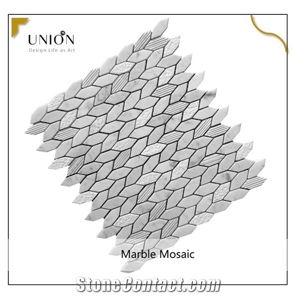 Diflart Carrara Italian White Bianco Carrera Leaves Pattern