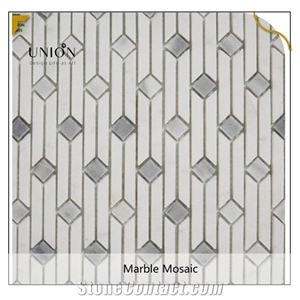 Diflart Carrara White Marble Mosaic Waterfall New Design