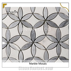 Diflart Italian White Carrara Marble Mosaic Polished Tiles