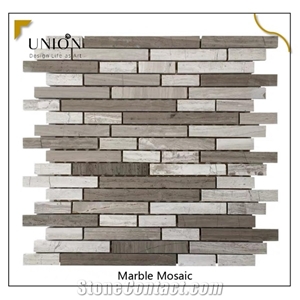 Grey Wooden Marble Mosaic Waterfall Mosaic Tiles for Home