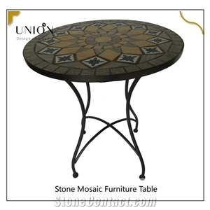 High Quality Outdoor Stone Mosaic Art Pattern Coffee Table