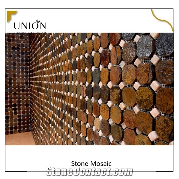 High Quality Wall Decoration Stone Mosaic Brown Natural