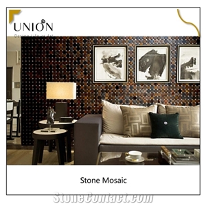 High Quality Wall Decoration Stone Mosaic Brown Natural