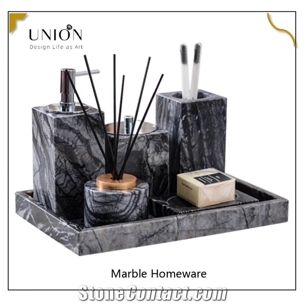 High Quality Wholesale 6 Piece Marble Stone Bathroom Access