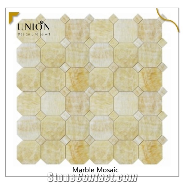 Honey Onyx Marble Yellow White Mosaic Bathroom Tiles Decos