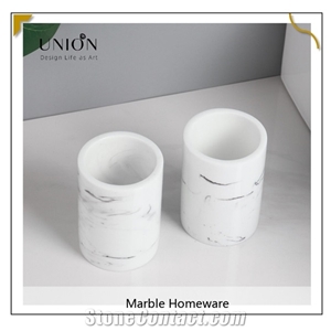 Hotel Decoration Natural Marble White Bathroom Accessories