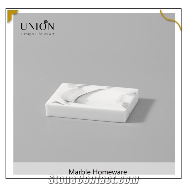 Hotel Decoration Natural Marble White Bathroom Accessories