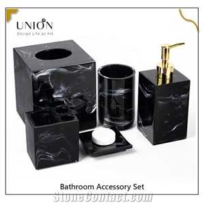 Marble 4 Pieces Bathroom Accessories Sets Toothbrush Holder
