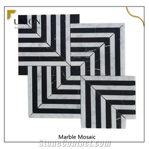 Marble Mosaic Black and White Maze New Design Mosaic Tiles